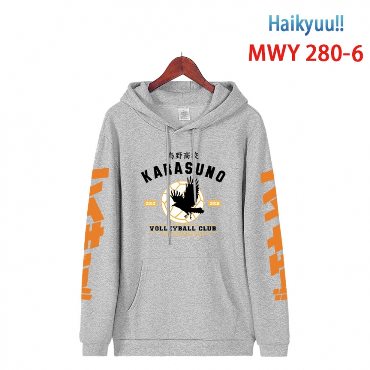 Haikyuu!! cartoon  Hooded Patch Pocket Sweatshirt from S to 4XL  MWY 280 6
