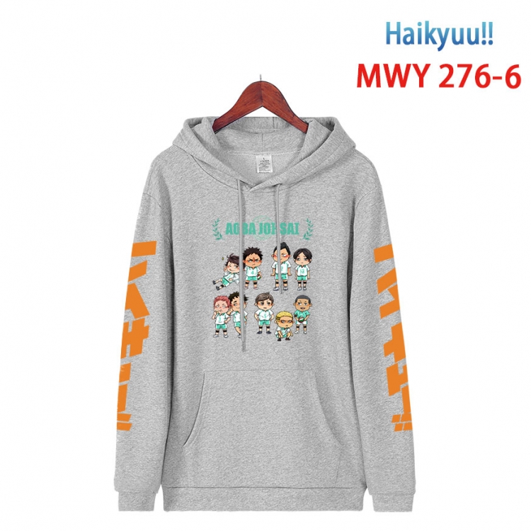 Haikyuu!! cartoon  Hooded Patch Pocket Sweatshirt from S to 4XL MWY 276 6
