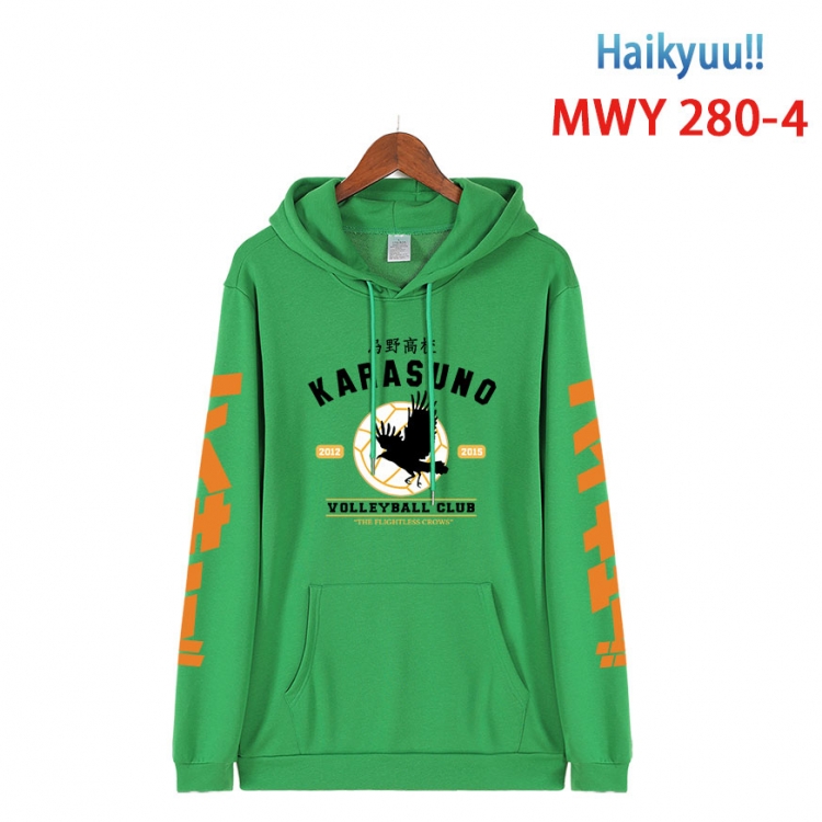 Haikyuu!! cartoon  Hooded Patch Pocket Sweatshirt from S to 4XL MWY 280 4