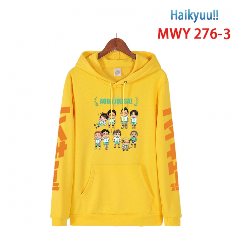 Haikyuu!! cartoon  Hooded Patch Pocket Sweatshirt from S to 4XL MWY 276 3