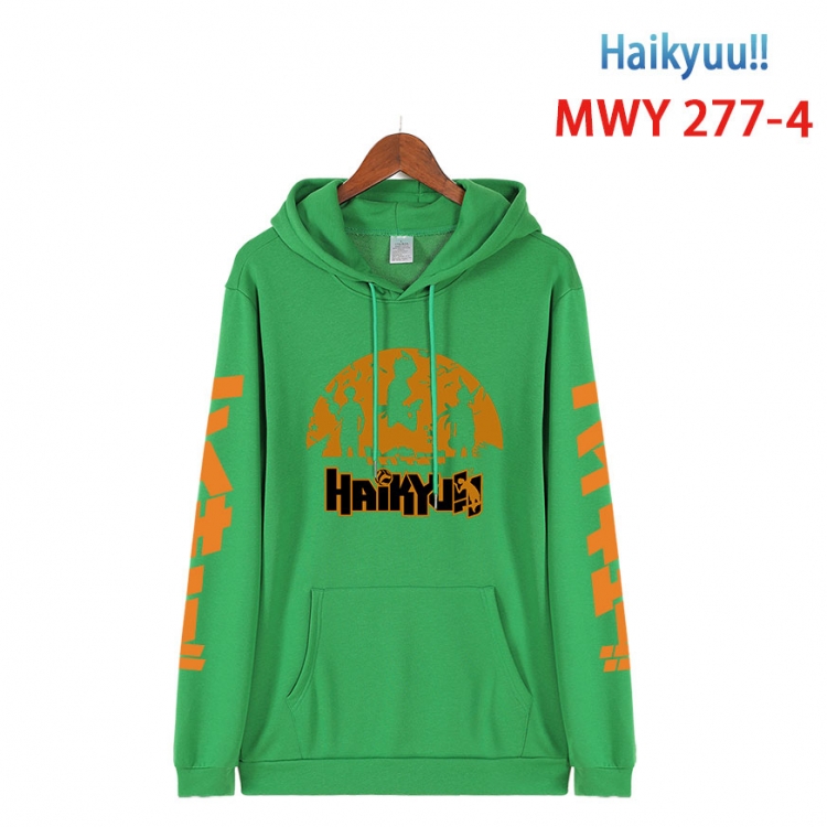 Haikyuu!! cartoon  Hooded Patch Pocket Sweatshirt from S to 4XL  MWY 277 4