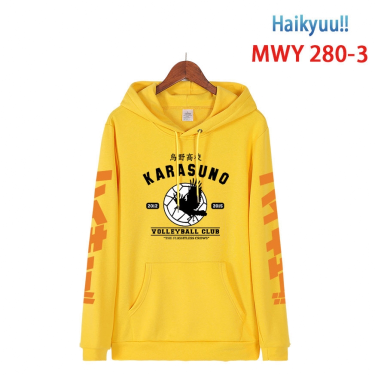 Haikyuu!! cartoon  Hooded Patch Pocket Sweatshirt from S to 4XL  MWY 280 3
