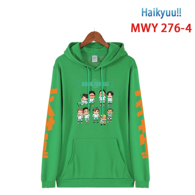 Haikyuu!! cartoon  Hooded Patch Pocket Sweatshirt from S to 4XL MWY 276 4