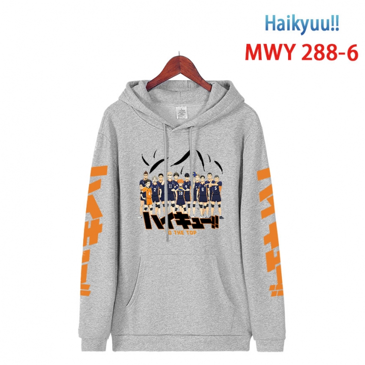 Haikyuu!! cartoon  Hooded Patch Pocket Sweatshirt from S to 4XL MWY 288 6