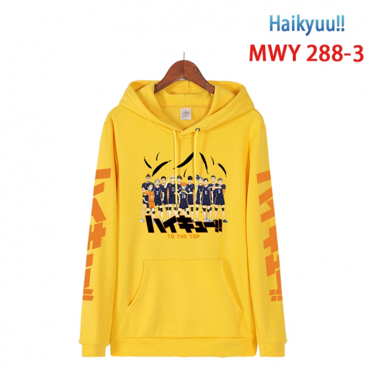 Haikyuu!! cartoon  Hooded Patch Pocket Sweatshirt from S to 4XL  MWY 288 3