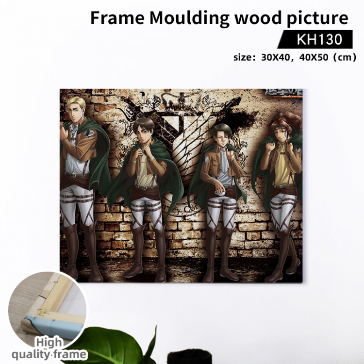 Shingeki no Kyojin Anime wooden frame painting 40X50cm support customized pictures KH130