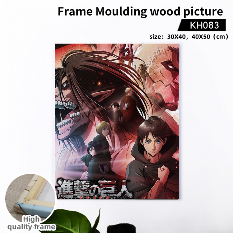 Shingeki no Kyojin Anime wooden frame painting 40X50cm support customized pictures KH083