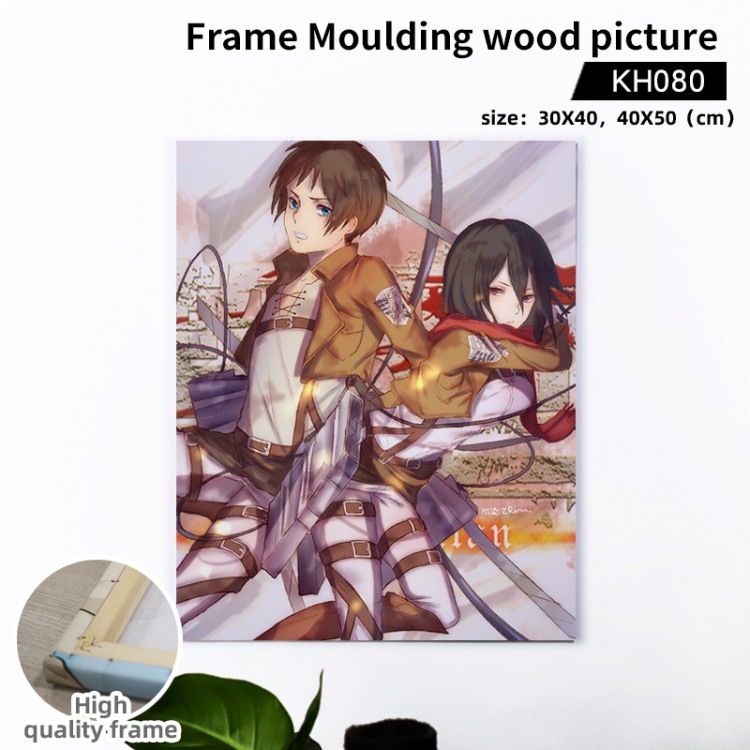 Shingeki no Kyojin Anime wooden frame painting 40X50cm support customized pictures KH080