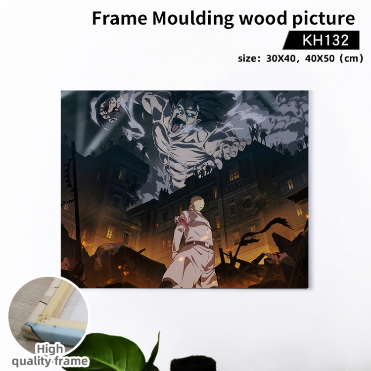 Shingeki no Kyojin Anime wooden frame painting 40X50cm support customized pictures KH132