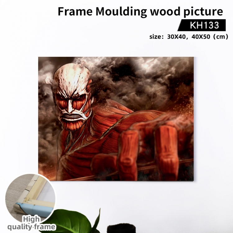 Shingeki no Kyojin Anime wooden frame painting 40X50cm support customized pictures KH133