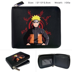 Naruto Anime zipper black leat...