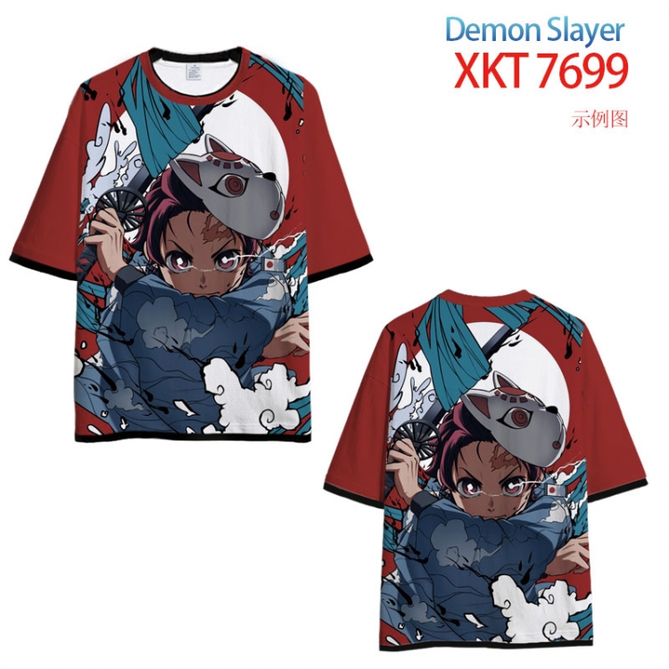 Demon Slayer Kimets Full Color Loose short sleeve round neck T-shirt  from S to 6XL   XKT-7699