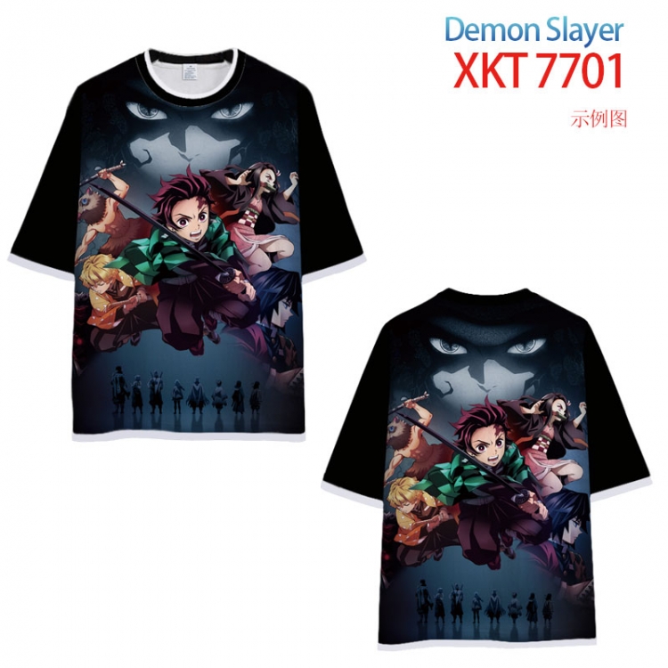 Demon Slayer Kimets Full Color Loose short sleeve round neck T-shirt  from S to 6XL  XKT-7701