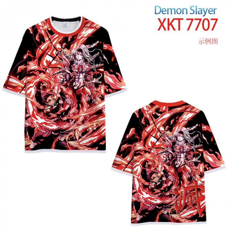 Demon Slayer Kimets Full Color Loose short sleeve round neck T-shirt  from S to 6XL XKT-7707