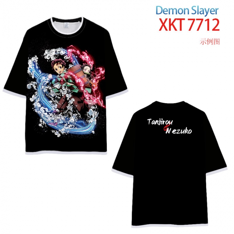 Demon Slayer Kimets Full Color Loose short sleeve round neck T-shirt  from S to 6XL  XKT-7712