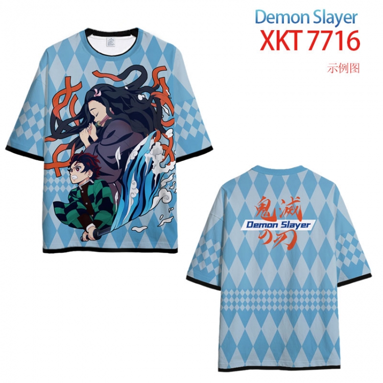 Demon Slayer Kimets Full Color Loose short sleeve round neck T-shirt  from S to 6XL XKT-7716