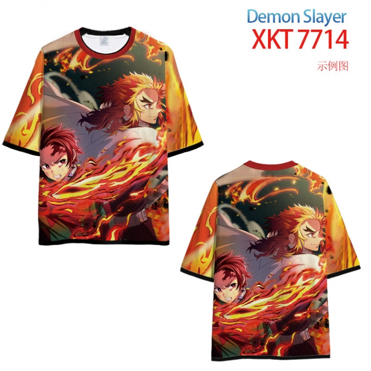 Demon Slayer Kimets Full Color Loose short sleeve round neck T-shirt  from S to 6XL  XKT-7714
