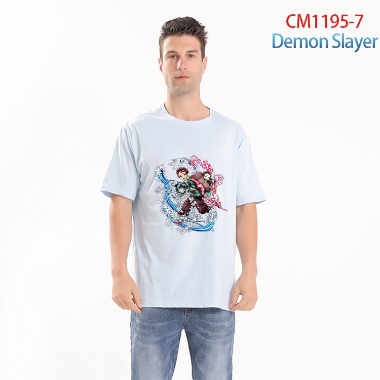 Demon Slayer Kimets Printed short-sleeved cotton T-shirt from S to 4XL CM 1195 7