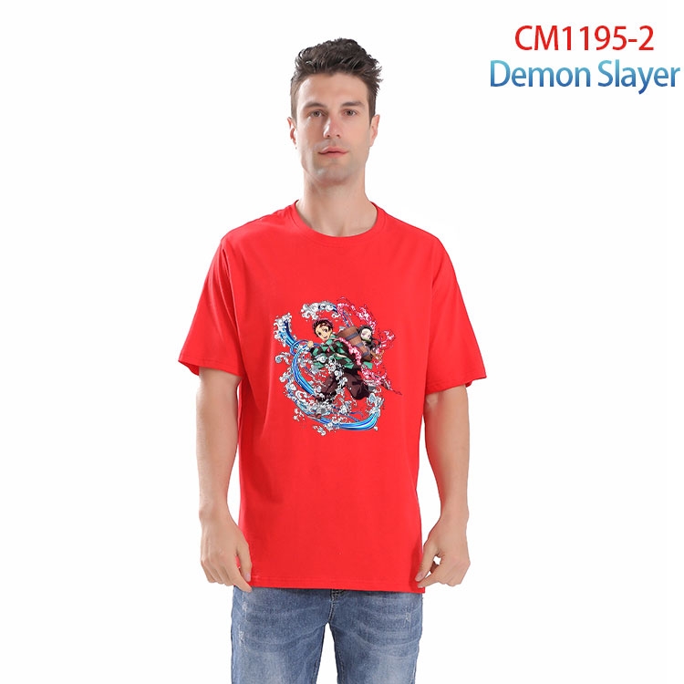 Demon Slayer Kimets Printed short-sleeved cotton T-shirt from S to 4XL CM 1195 2