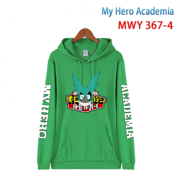 My Hero Academia Cartoon Sleeve Hooded Patch Pocket Cotton Sweatshirt from S to 4XL MWY 367 4