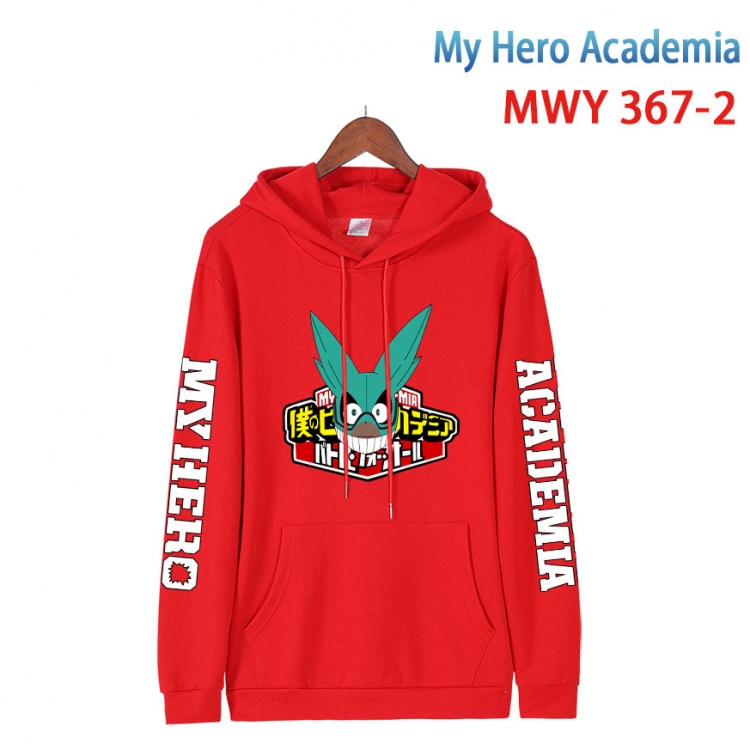 My Hero Academia Cartoon Sleeve Hooded Patch Pocket Cotton Sweatshirt from S to 4XL  MWY 367 2