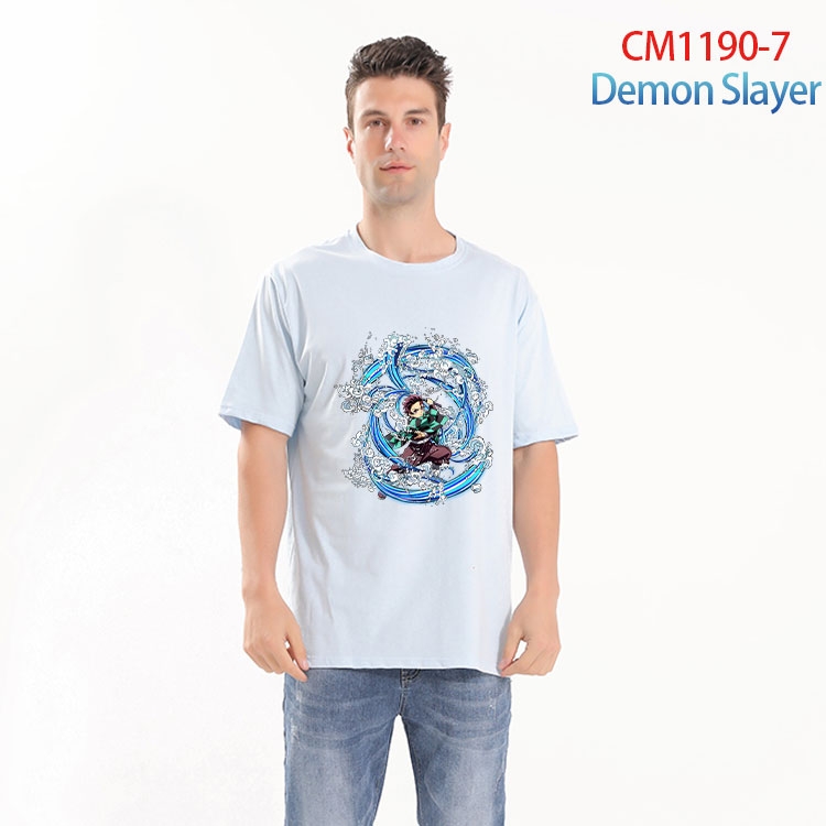 Demon Slayer Kimets Printed short-sleeved cotton T-shirt from S to 4XL CM 1190 7