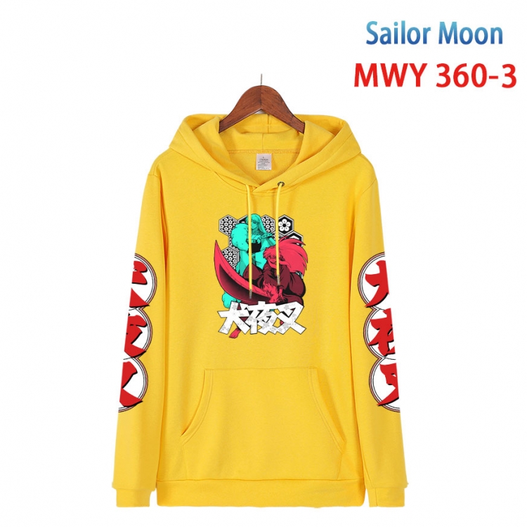 sailormoon Cartoon Sleeve Hooded Patch Pocket Cotton Sweatshirt from S to 4XL   MWY 360 3