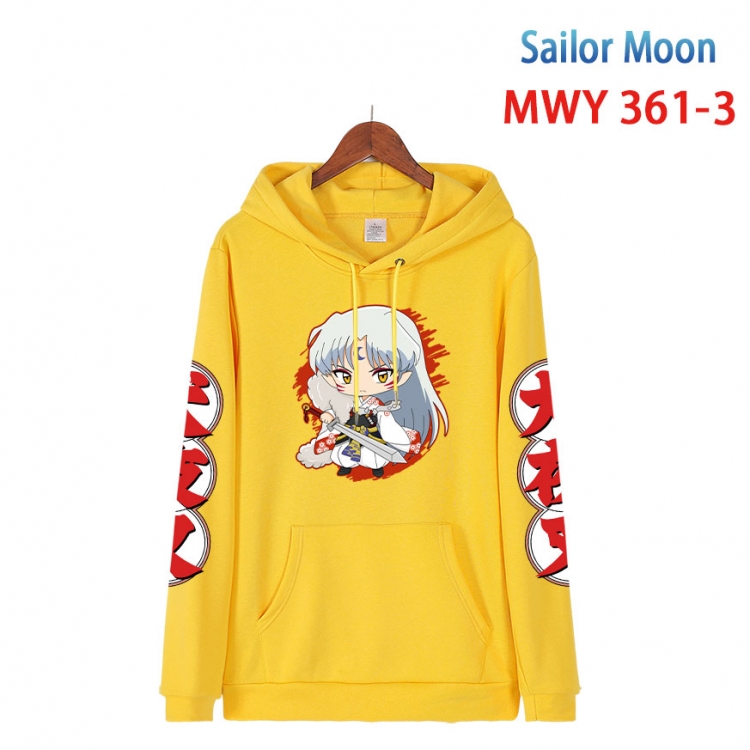 sailormoon Cartoon Sleeve Hooded Patch Pocket Cotton Sweatshirt from S to 4XL MWY 361 3