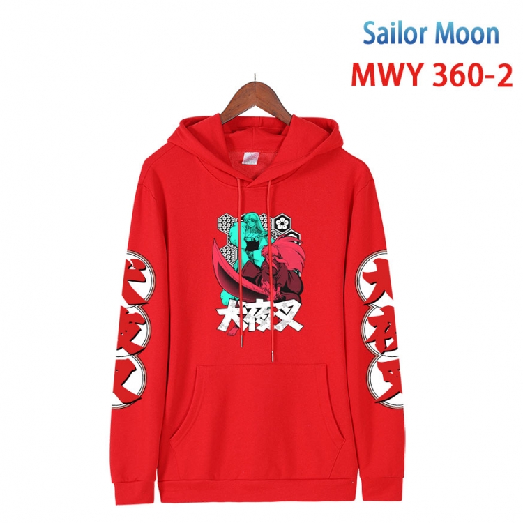 sailormoon Cartoon Sleeve Hooded Patch Pocket Cotton Sweatshirt from S to 4XL  MWY 360 2