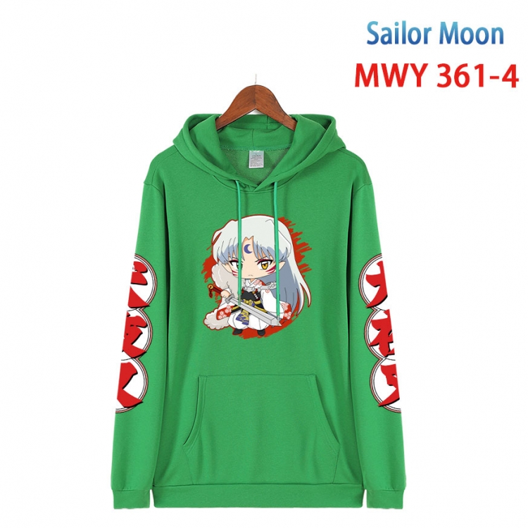 sailormoon Cartoon Sleeve Hooded Patch Pocket Cotton Sweatshirt from S to 4XL   MWY 361 4