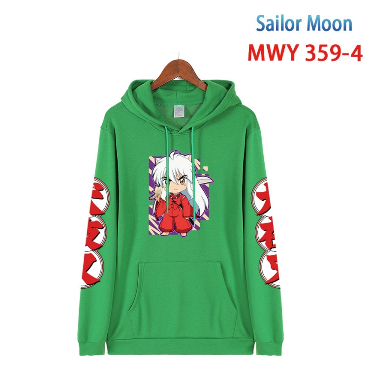 sailormoon Cartoon Sleeve Hooded Patch Pocket Cotton Sweatshirt from S to 4XL MWY 359 4