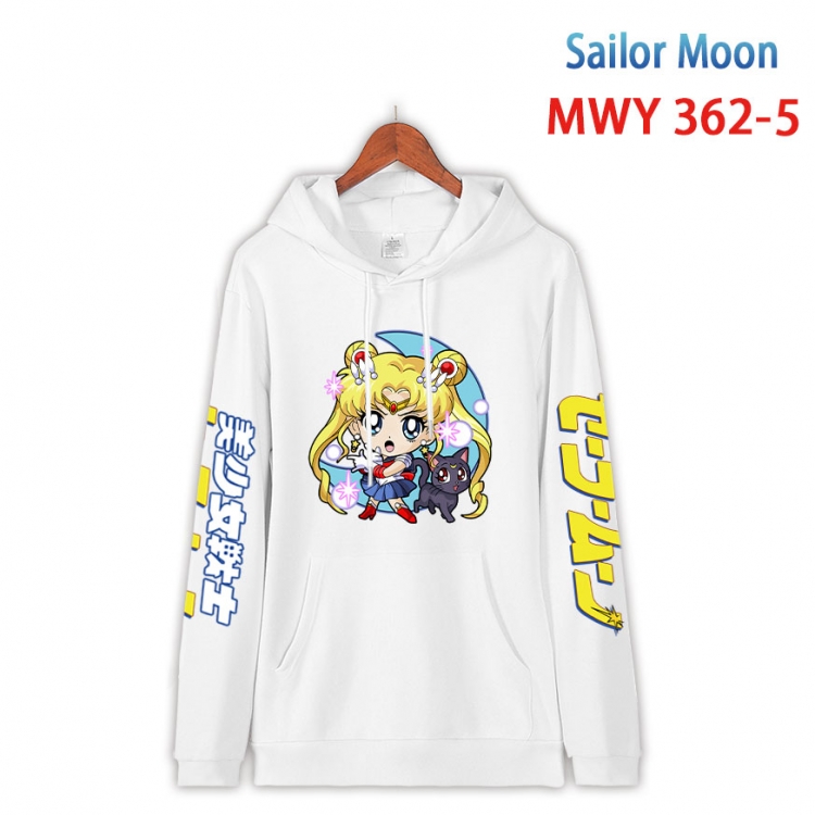 sailormoon Cartoon Sleeve Hooded Patch Pocket Cotton Sweatshirt from S to 4XL  MWY 362 5
