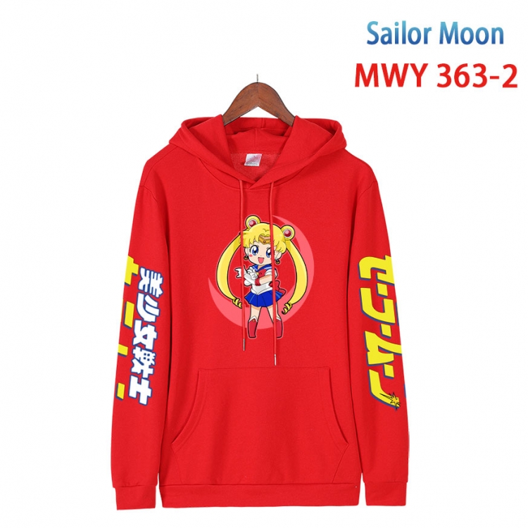 sailormoon Cartoon Sleeve Hooded Patch Pocket Cotton Sweatshirt from S to 4XL   MWY 363 2