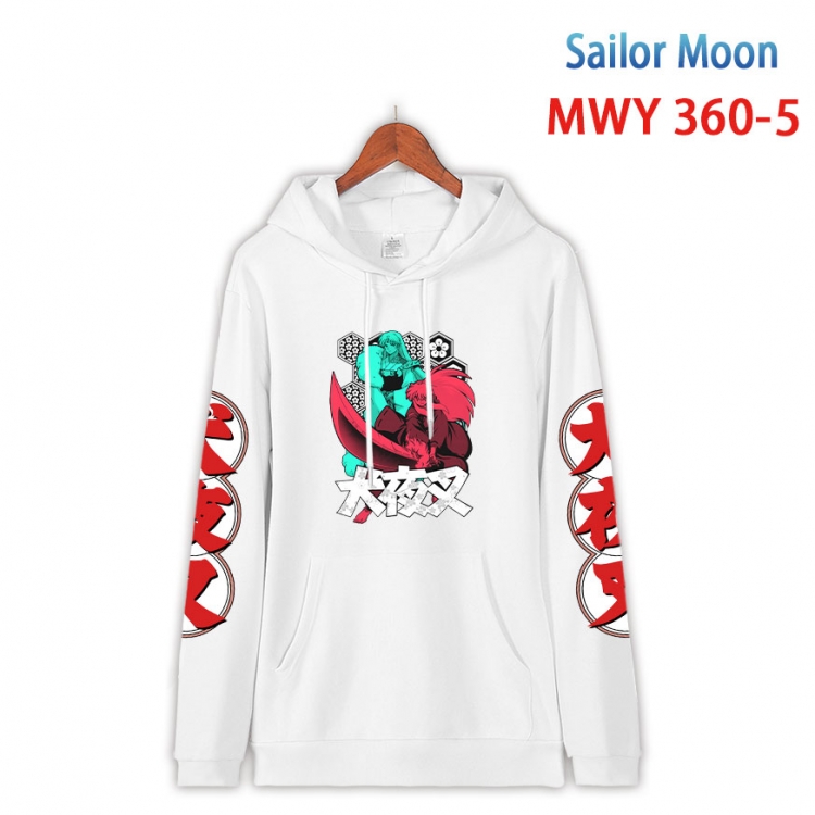 sailormoon Cartoon Sleeve Hooded Patch Pocket Cotton Sweatshirt from S to 4XL   MWY 360 5
