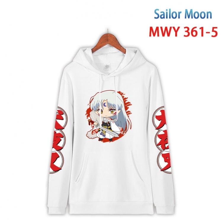 sailormoon Cartoon Sleeve Hooded Patch Pocket Cotton Sweatshirt from S to 4XL MWY 361 5