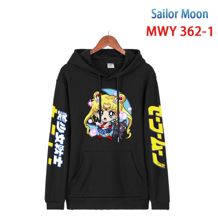 sailormoon Cartoon Sleeve Hooded Patch Pocket Cotton Sweatshirt from S to 4XL  MWY 362 1