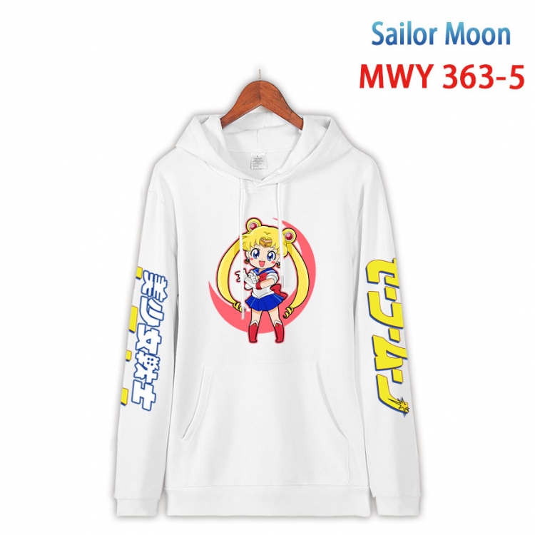 sailormoon Cartoon Sleeve Hooded Patch Pocket Cotton Sweatshirt from S to 4XL MWY 363 5