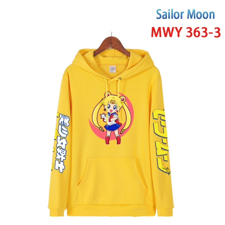 sailormoon Cartoon Sleeve Hooded Patch Pocket Cotton Sweatshirt from S to 4XL MWY 363 3