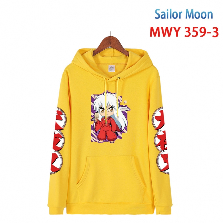 sailormoon Cartoon Sleeve Hooded Patch Pocket Cotton Sweatshirt from S to 4XL 