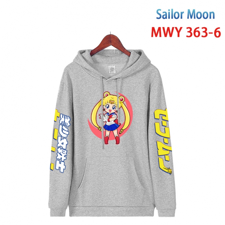 sailormoon Cartoon Sleeve Hooded Patch Pocket Cotton Sweatshirt from S to 4XL  MWY 363 6