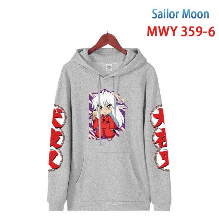 sailormoon Cartoon Sleeve Hooded Patch Pocket Cotton Sweatshirt from S to 4XL   MWY 359 6