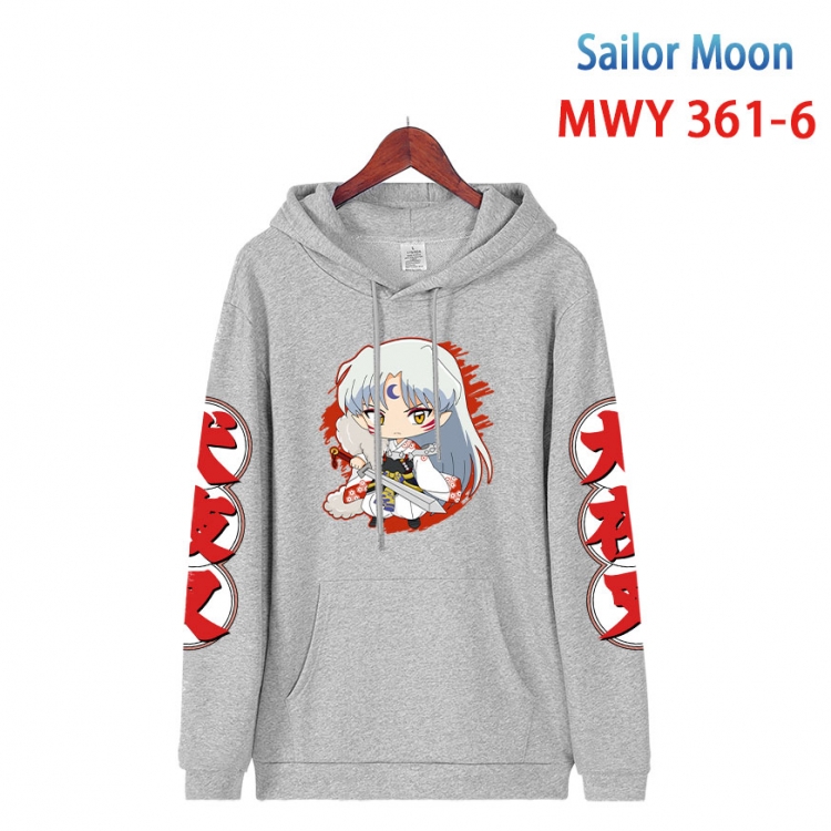 sailormoon Cartoon Sleeve Hooded Patch Pocket Cotton Sweatshirt from S to 4XL  MWY 361 6