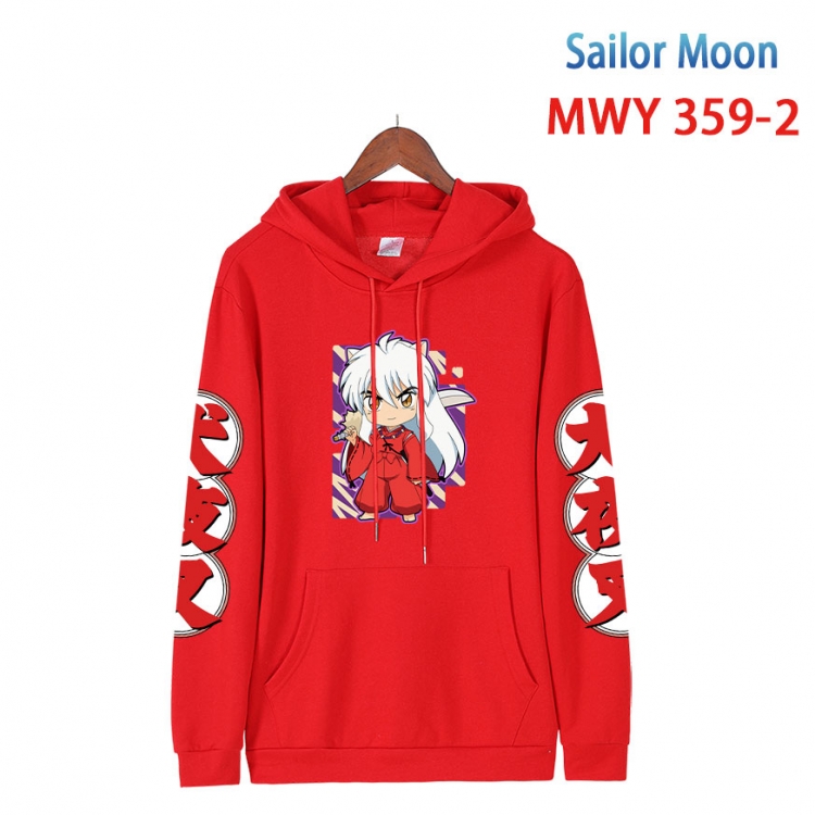 sailormoon Cartoon Sleeve Hooded Patch Pocket Cotton Sweatshirt from S to 4XL   MWY 359 2