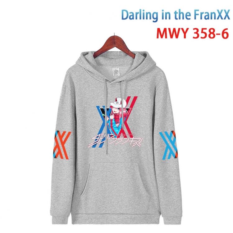 DARLING in the FRANX   Cartoon Sleeve Hooded Patch Pocket Cotton Sweatshirt from S to 4XL MWY 358 6