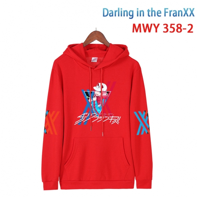DARLING in the FRANX   Cartoon Sleeve Hooded Patch Pocket Cotton Sweatshirt from S to 4XL MWY 358 2