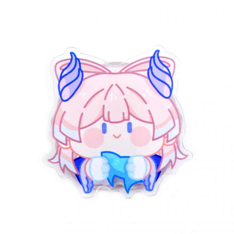Genshin Impact  Anime Double Sided Pattern Acrylic Book Holder Student Stationery 4.5x5cm  price for 5 pcs