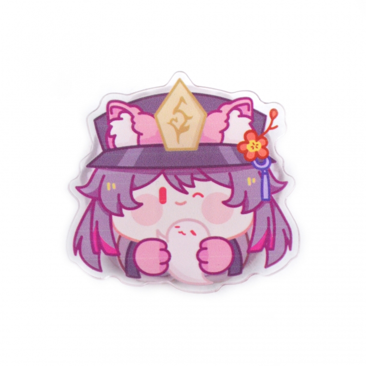 Genshin Impact  Anime Double Sided Pattern Acrylic Book Holder Student Stationery 4.5x5cm  price for 5 pcs