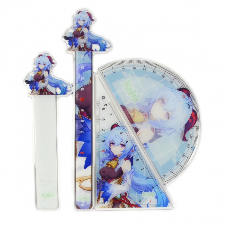 Genshin Impact   Epoxy Acrylic Ruler Anime Peripheral Two-dimensional Stationery Set