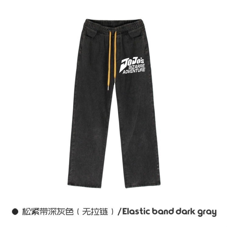 JoJos Bizarre Adventure Elasticated No-Zip Denim Trousers from M to 3XL  NZCK01-2