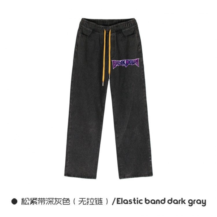 JoJos Bizarre Adventure Elasticated No-Zip Denim Trousers from M to 3XL   NZCK01-12